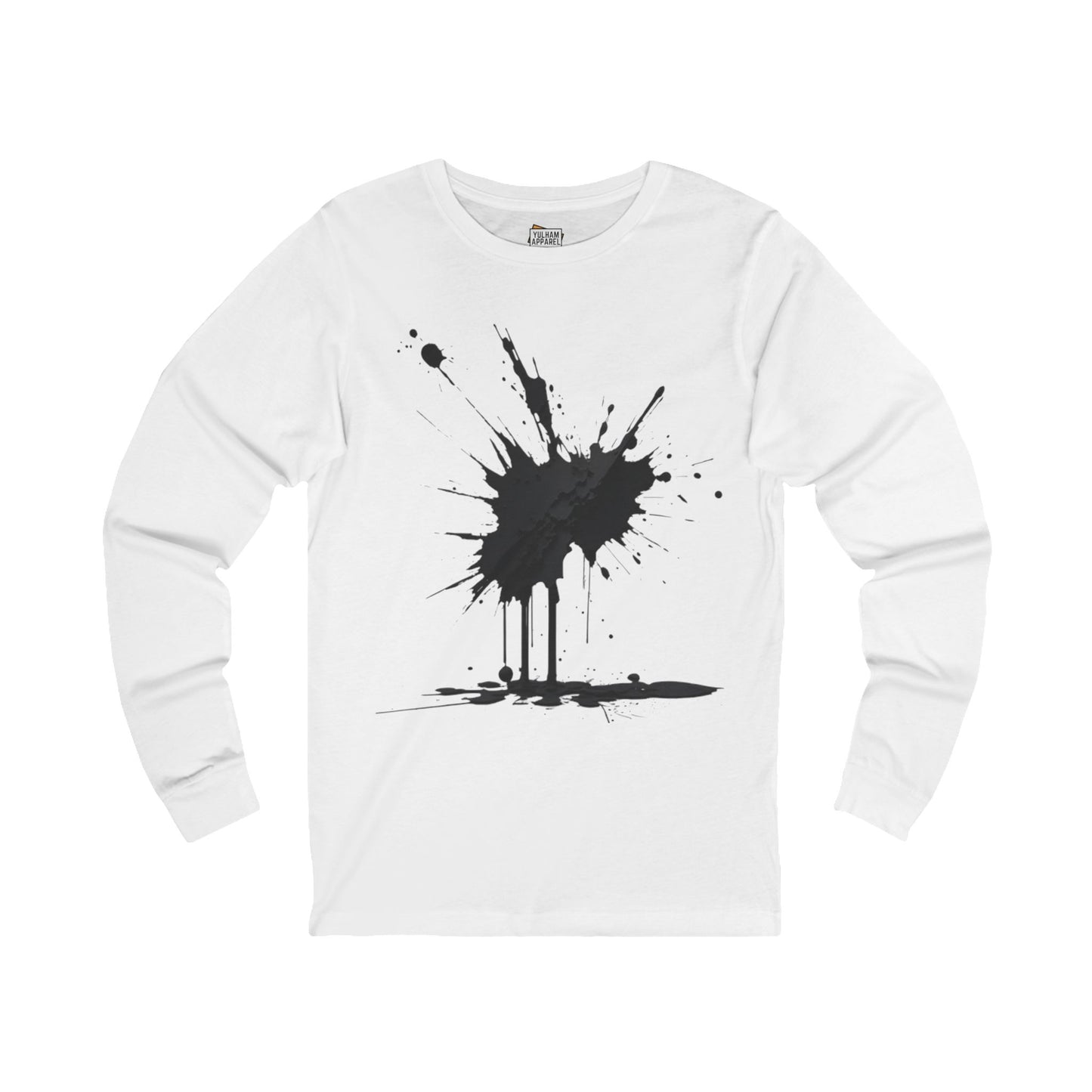 Black Paint Splatter - Unisex Long Sleeve T-Shirt