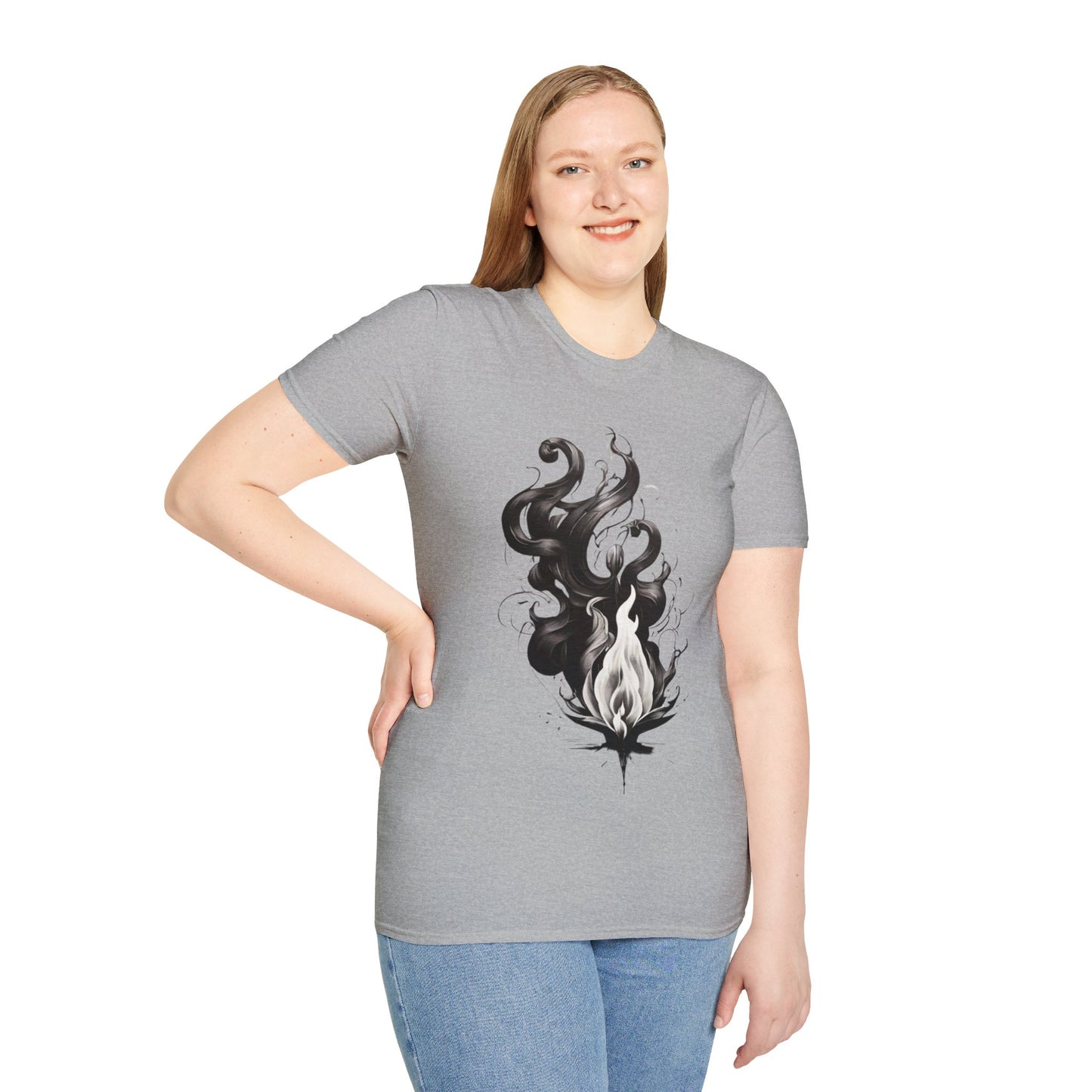 Black and White Flame - Unisex T-Shirt