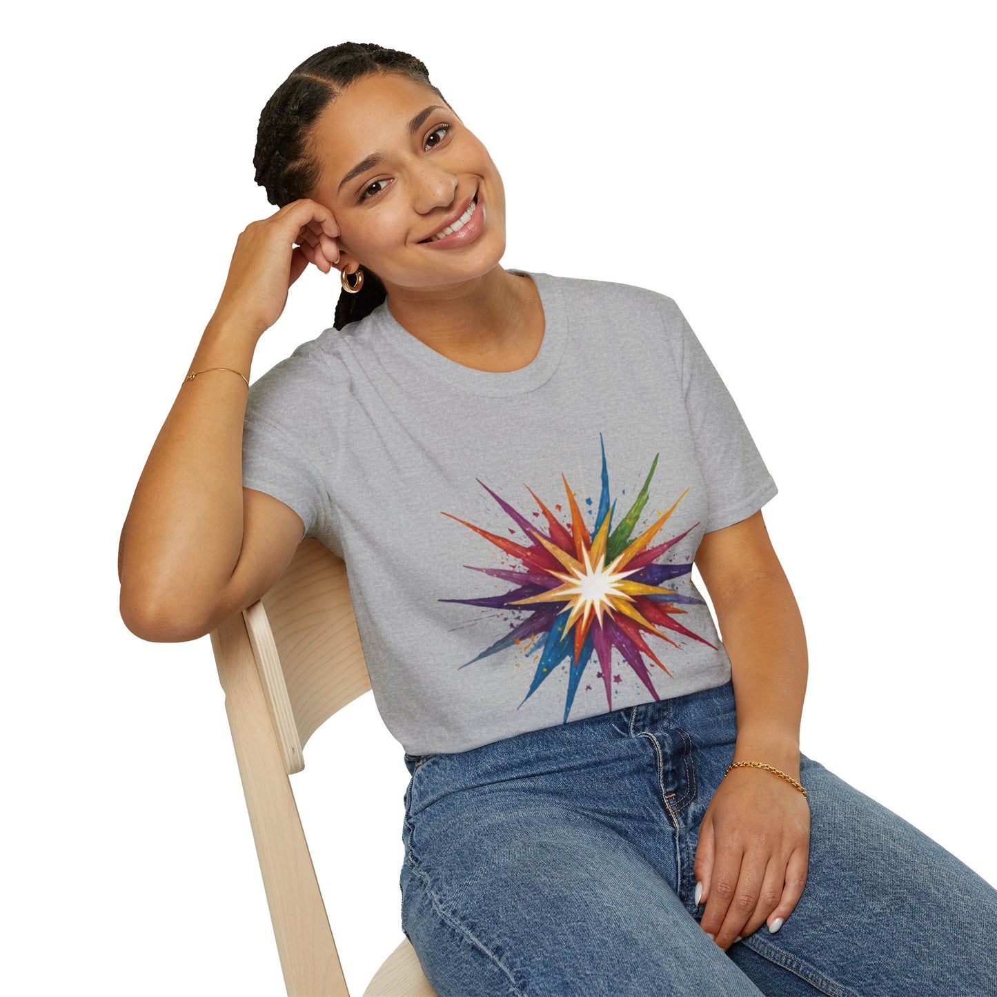 Colourful Exploding Star - Unisex T-Shirt