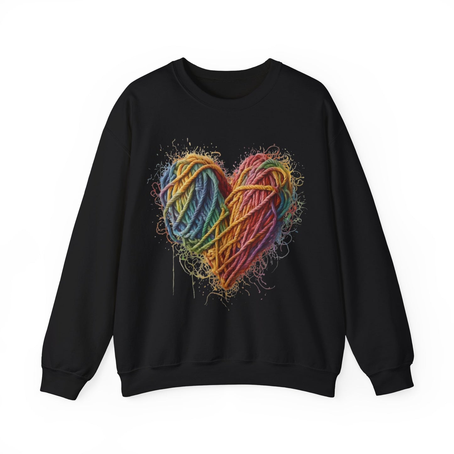 Multicoloured Ropes Love Heart - Unisex Crewneck Sweatshirt