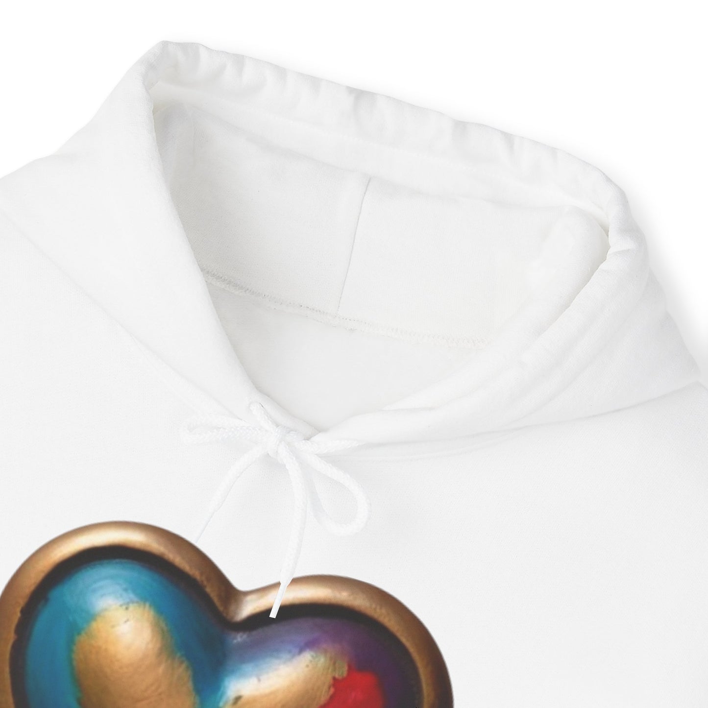 Bronze Colourful Love Heart - Unisex Hooded Sweatshirt