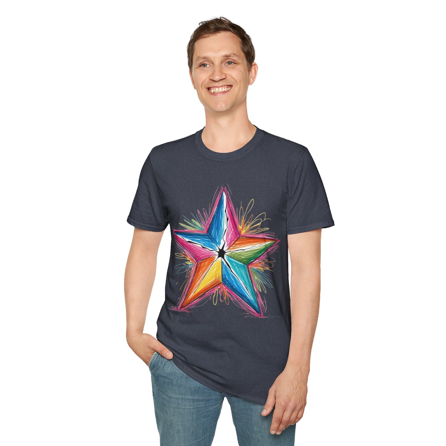 Vibrant Coloured Messy Star - Unisex T-Shirt