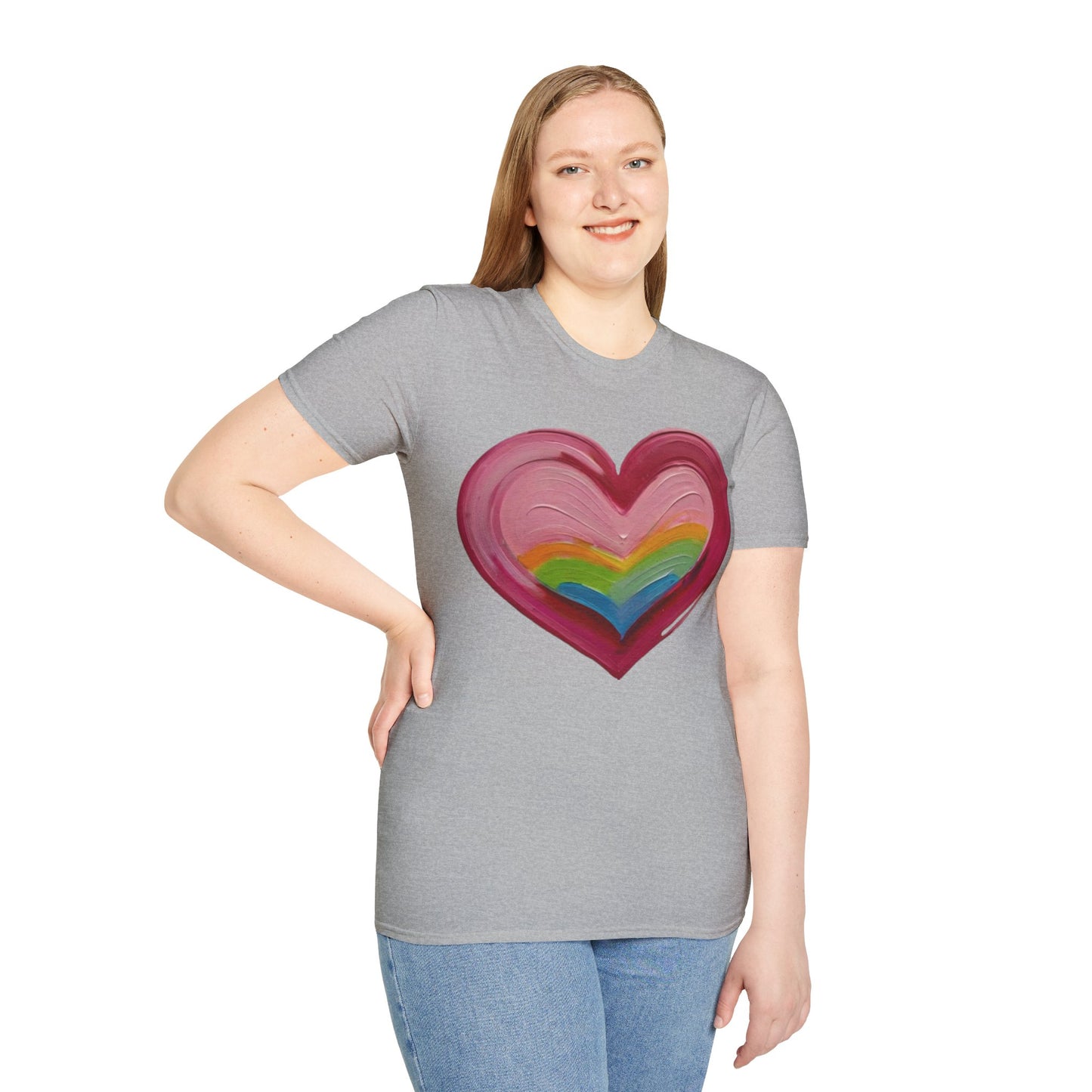 Pink Painted Love Heart - Unisex T-Shirt