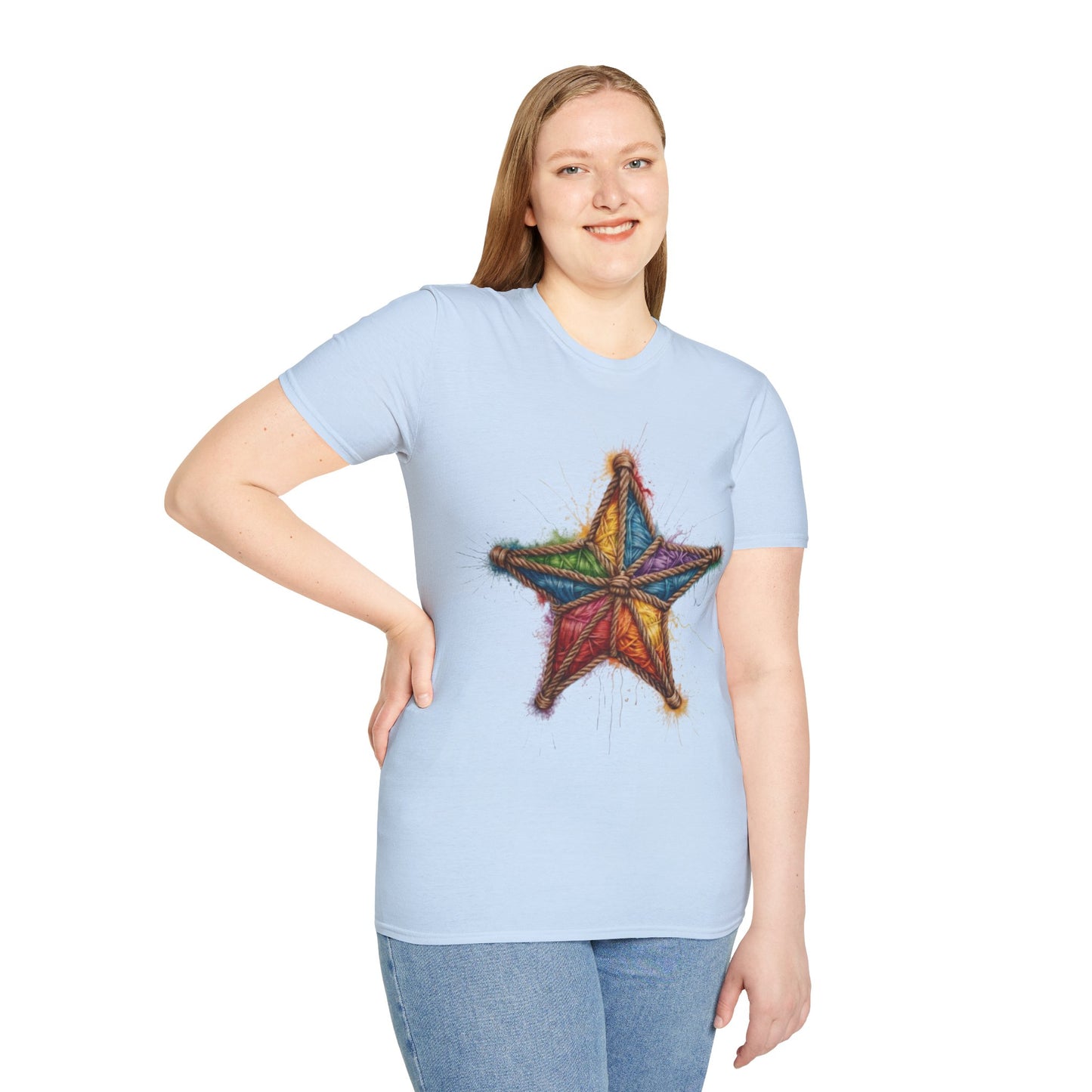 Multicoloured Star Rope Pattern - Unisex T-Shirt