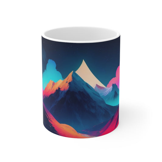 Colourful Mountain Mug - Ceramic Coffee Mug 11oz