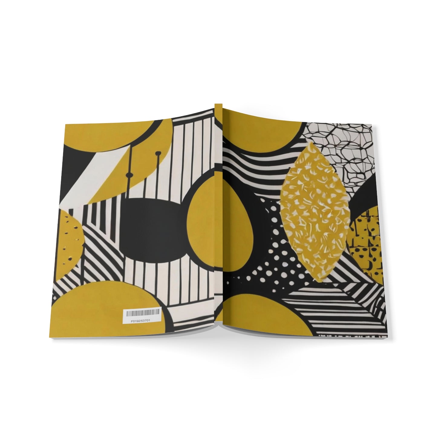 Black and Yellow Pattern Art - Softcover Notebook, A5