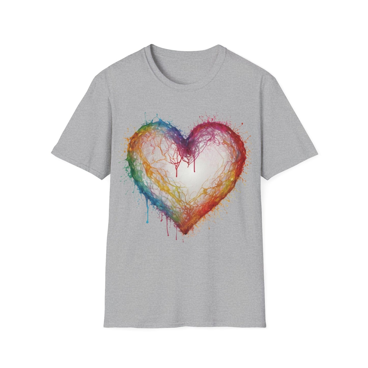 Transparent Colourful Love Heart - Unisex T-Shirt