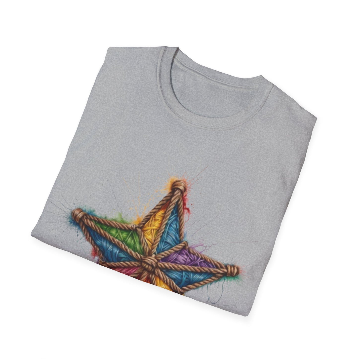 Multicoloured Star Rope Pattern - Unisex T-Shirt