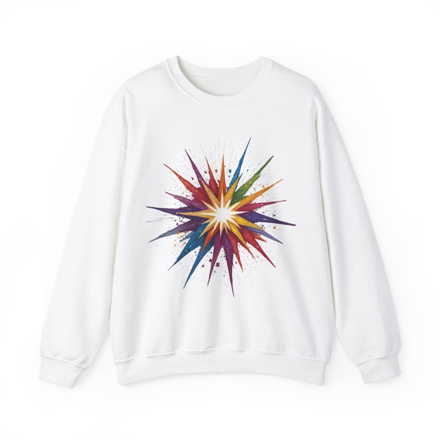 Colourful Exploding Star - Unisex Crewneck Sweatshirt