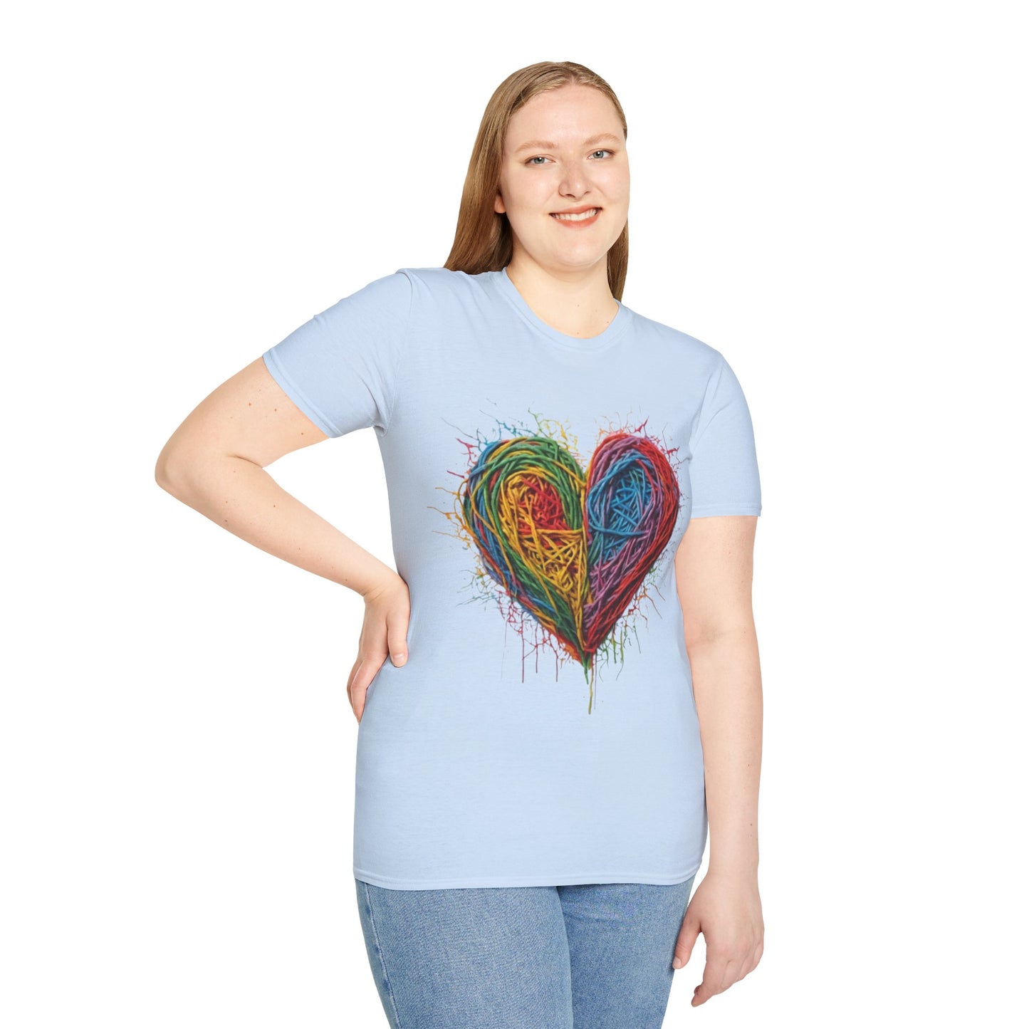 Multicoloured Scoubidou Heart - Unisex T-Shirt