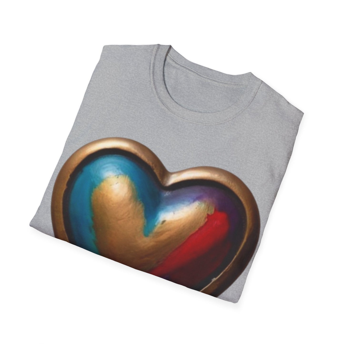 Bronze Colourful Love Heart - Unisex T-Shirt