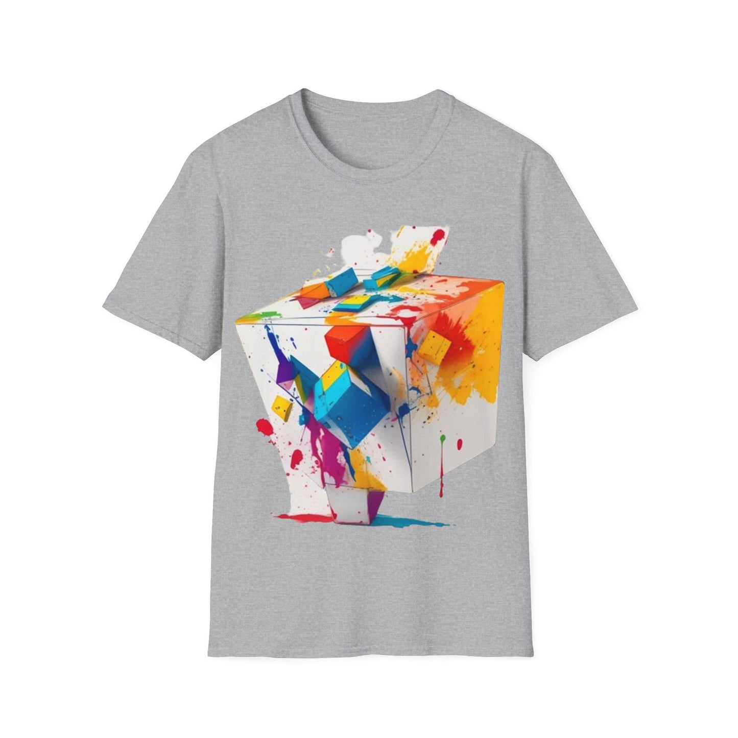 Messy Colourful 3D Cube - Unisex T-Shirt