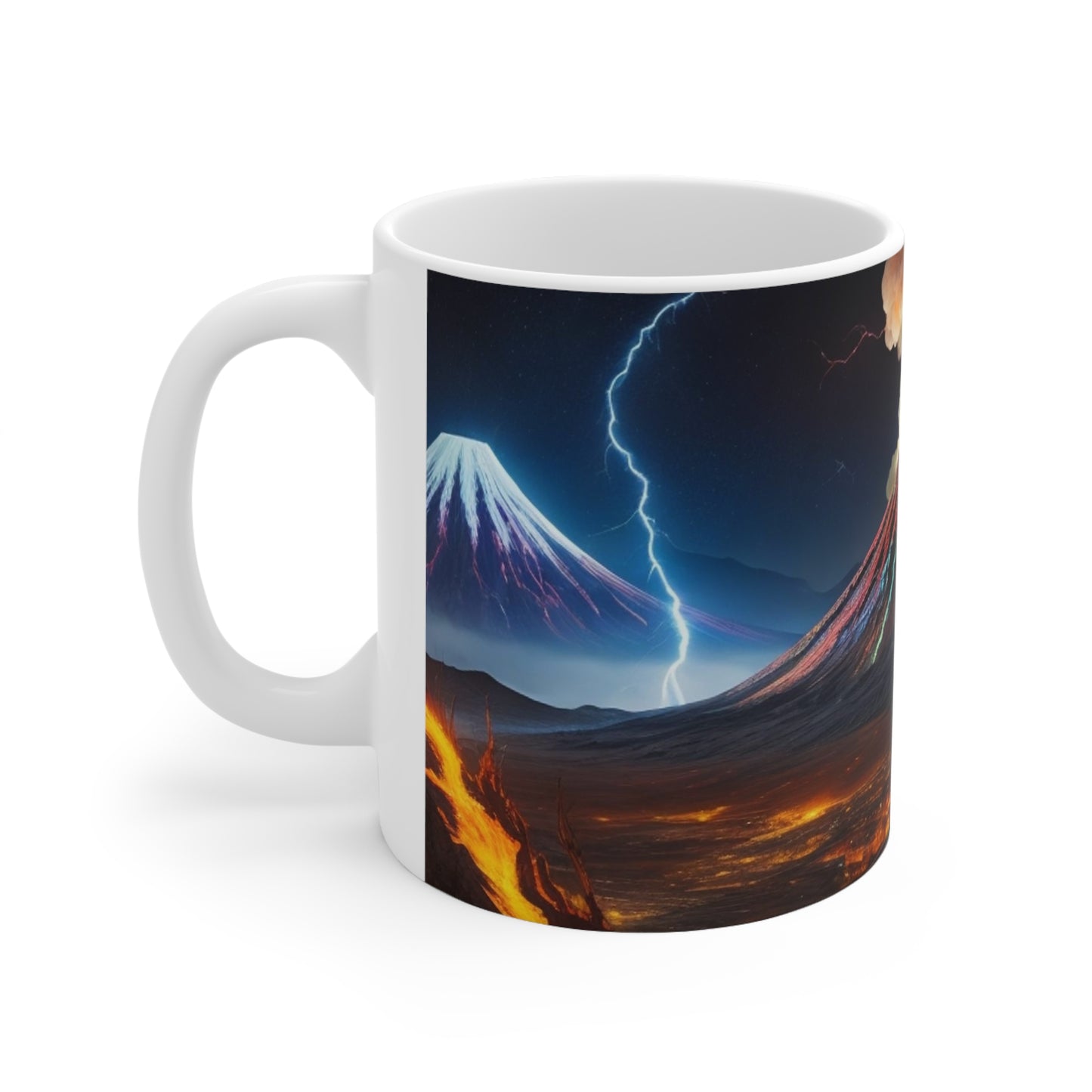 Colourful, Smoke Volcano Mug - Ceramic Coffee Mug 11oz