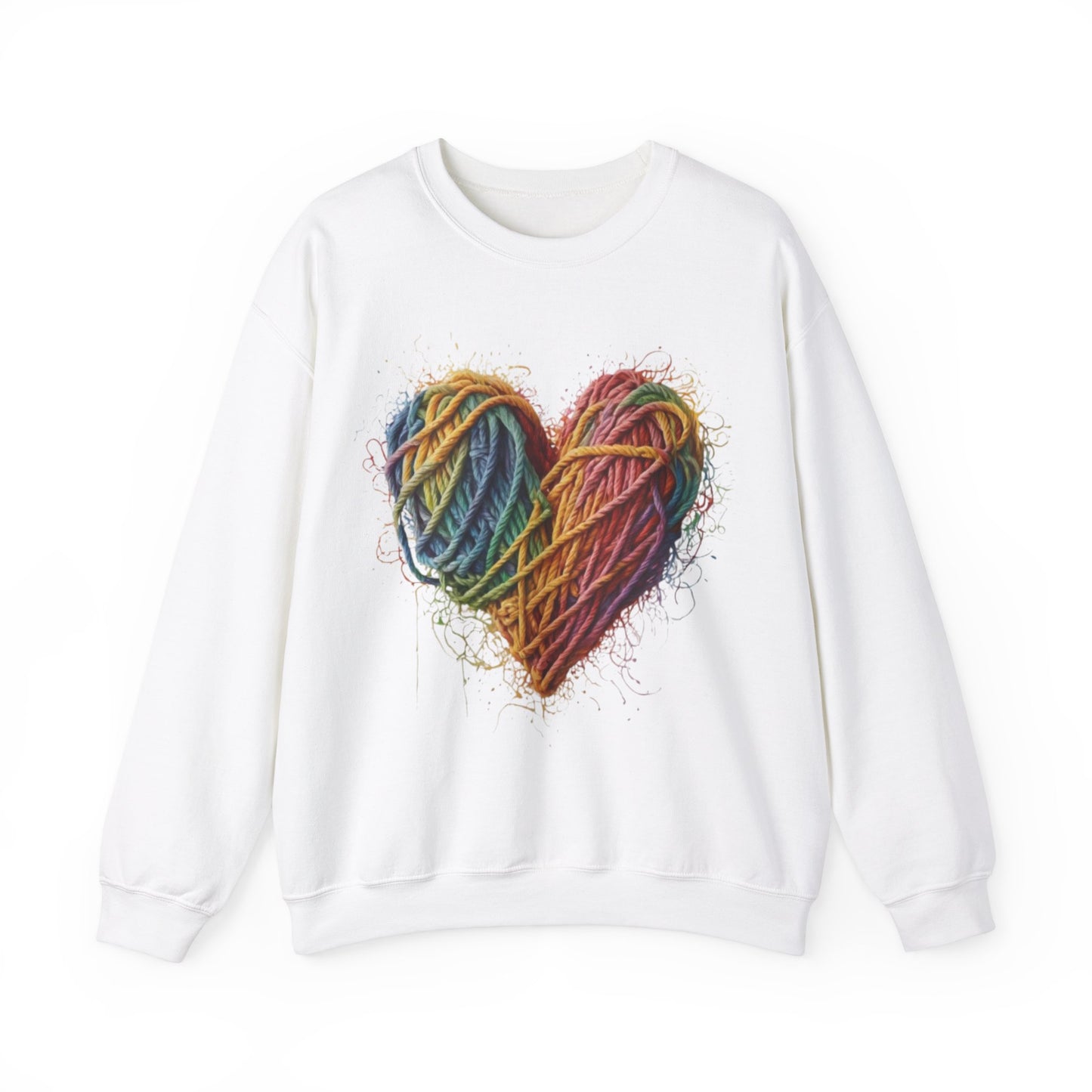 Multicoloured Ropes Love Heart - Unisex Crewneck Sweatshirt