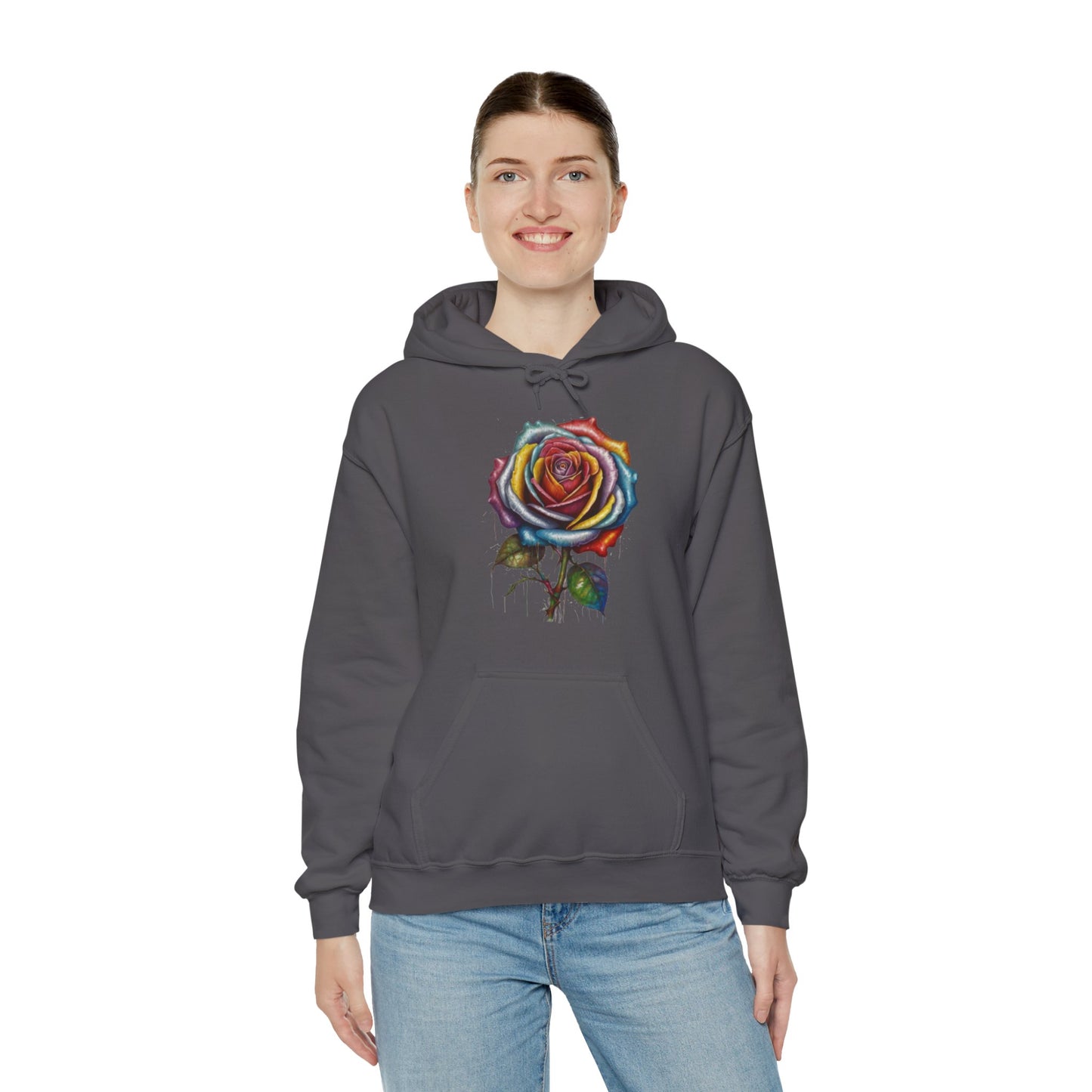 Messy Multicoloured Rose - Unisex Hooded Sweatshirt