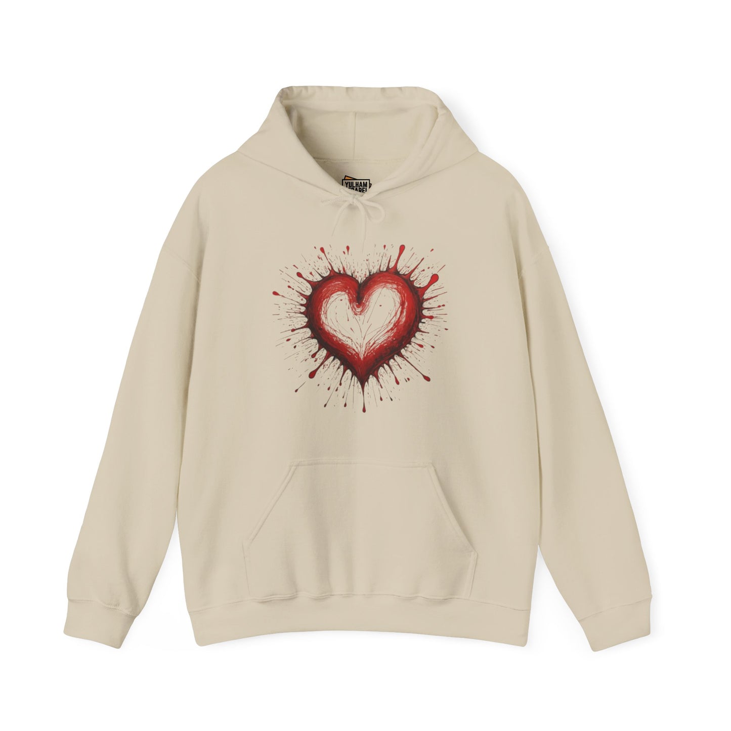 Messy Red Love Heart - Unisex Hooded Sweatshirt