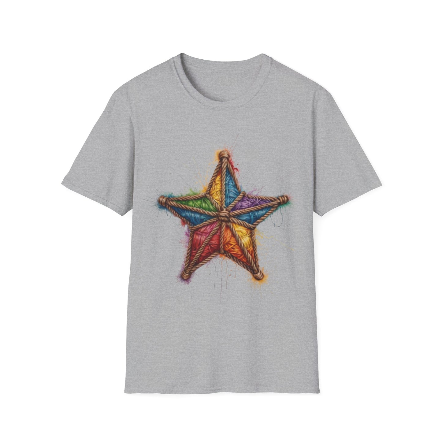 Multicoloured Star Rope Pattern - Unisex T-Shirt