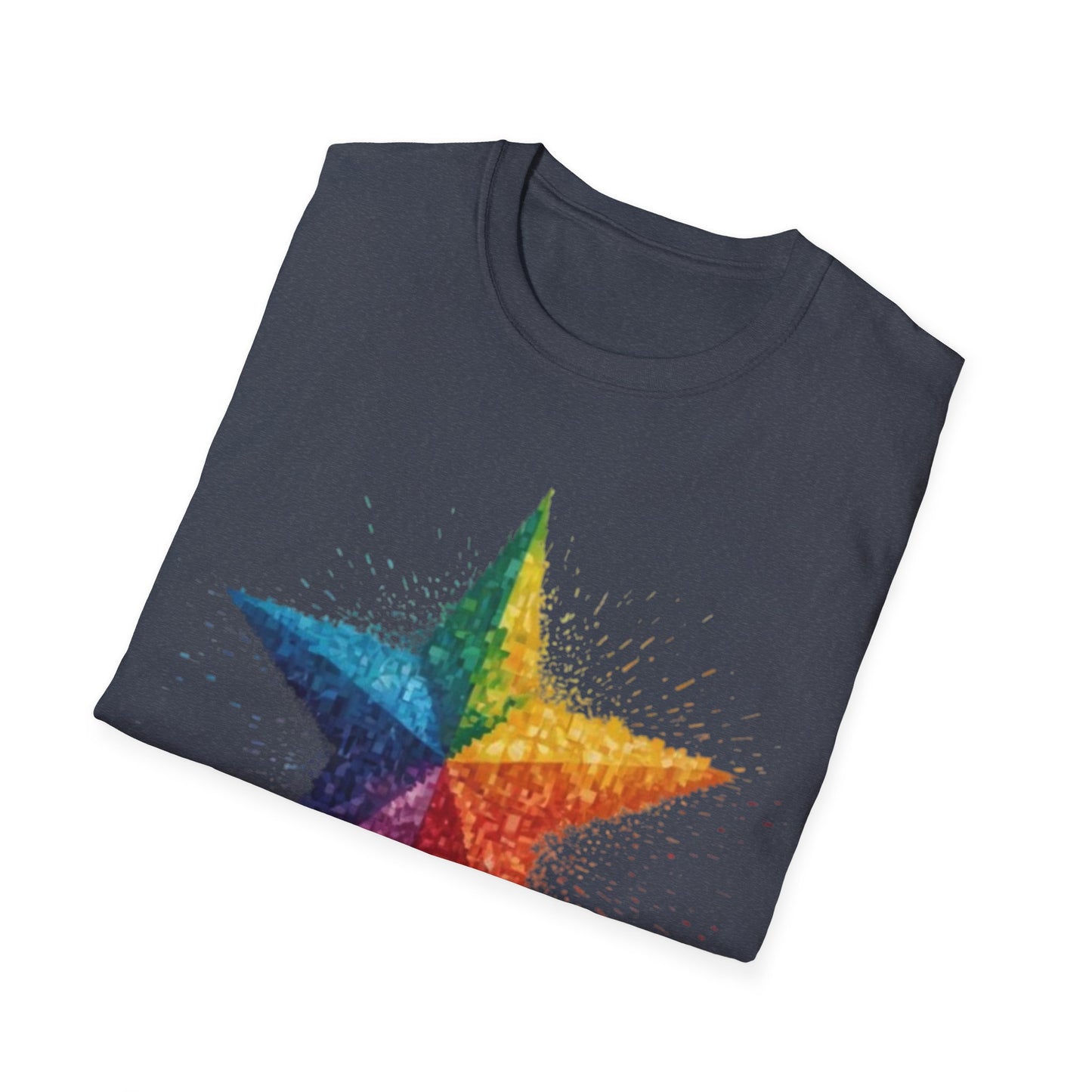 Multicoloured Pixelated Star - Unisex T-Shirt