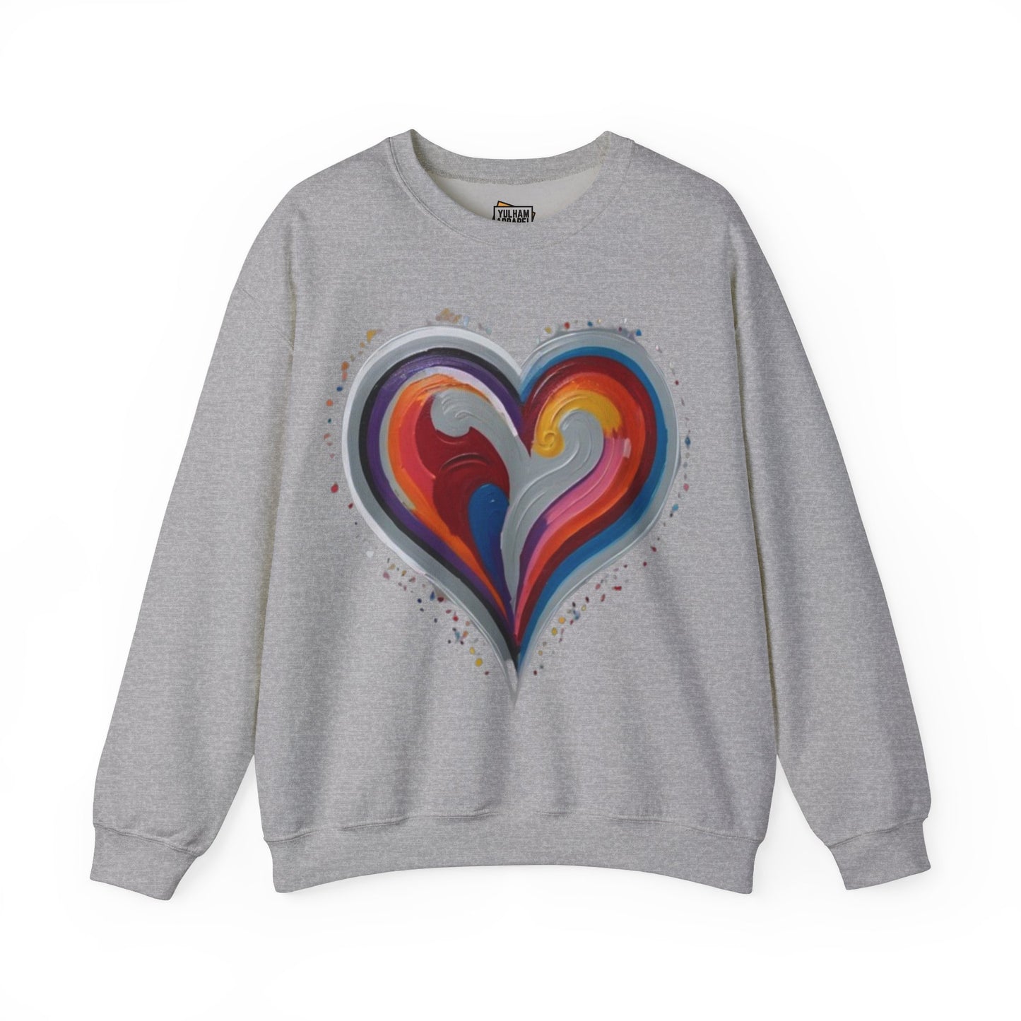 Colourful Grey Love Heart - Unisex Crewneck Sweatshirt