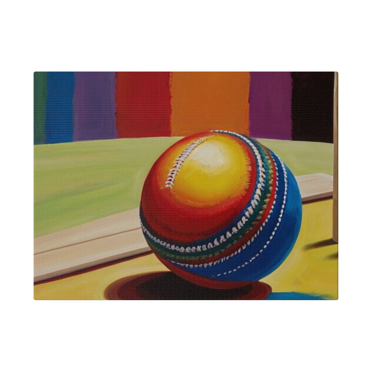 Colourful Cricket Ball Canvas - Matte Canvas, Stretched, 0.75"