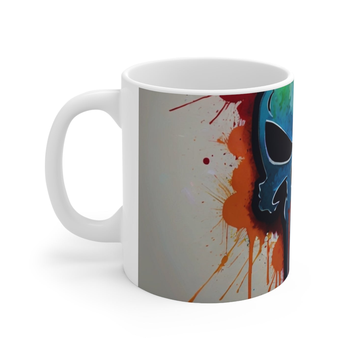 Blue and Orange Punisher Logo Symbol - Ceramic Coffee Mug 11oz