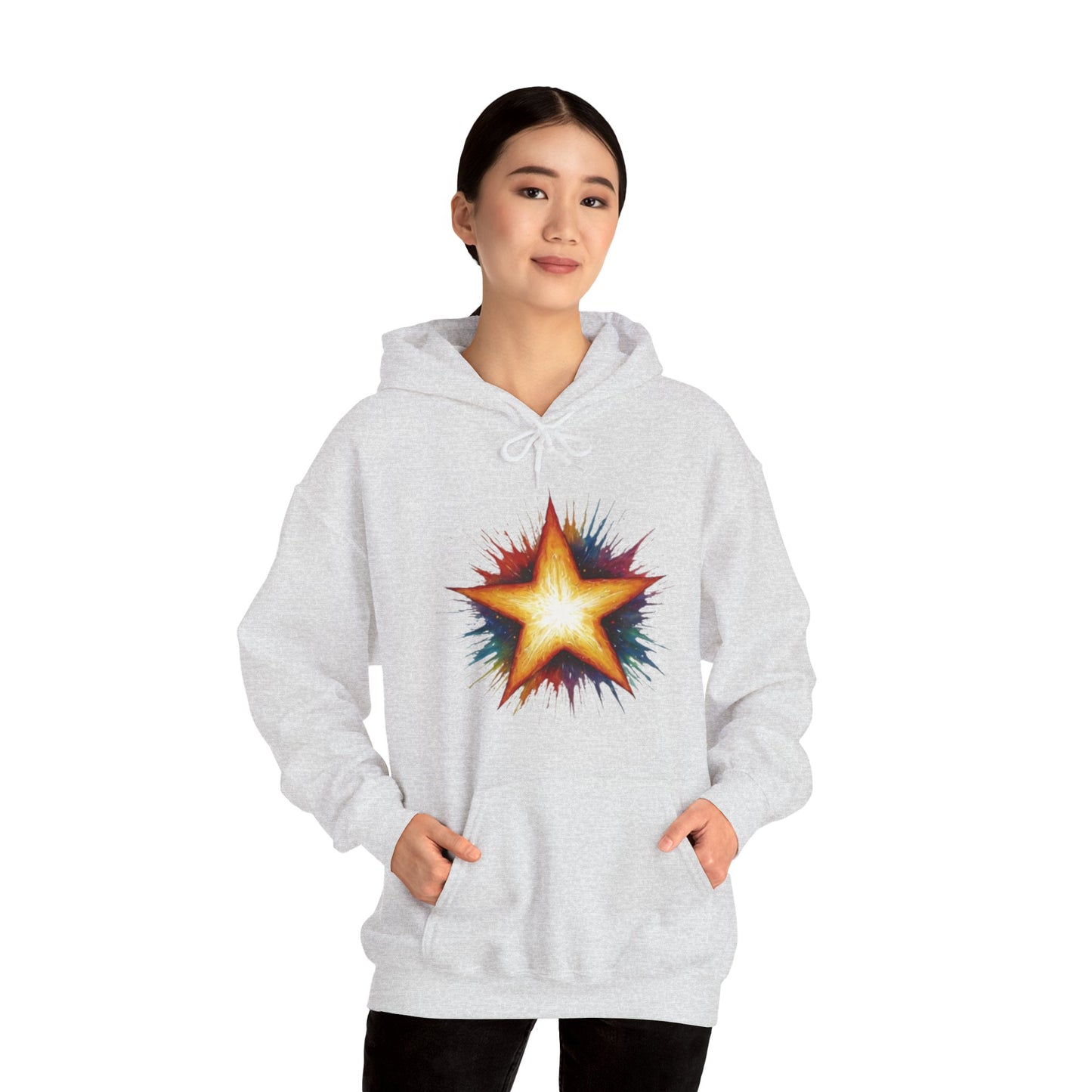 Burning Golden Star - Unisex Hooded Sweatshirt