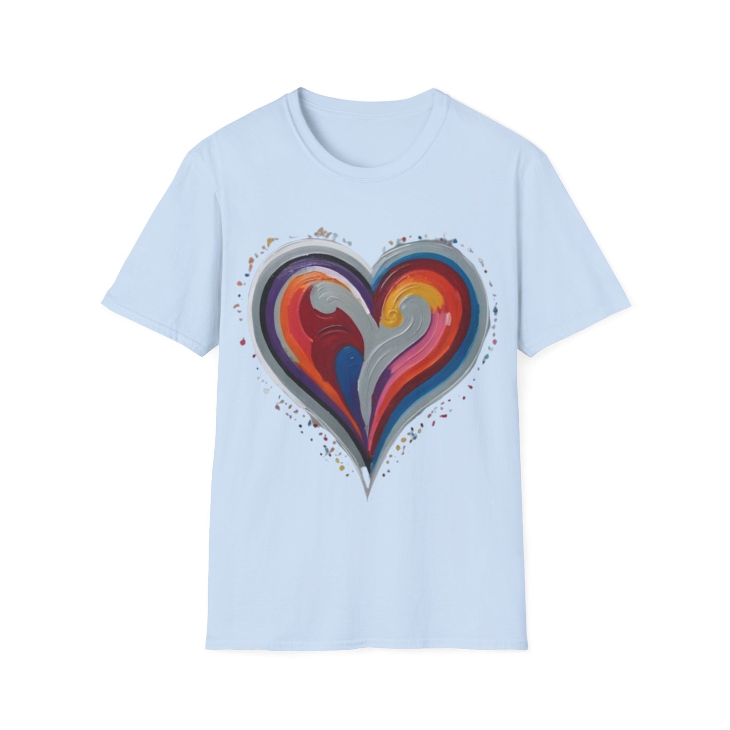 Colourful Grey Love Heart - Unisex T-Shirt