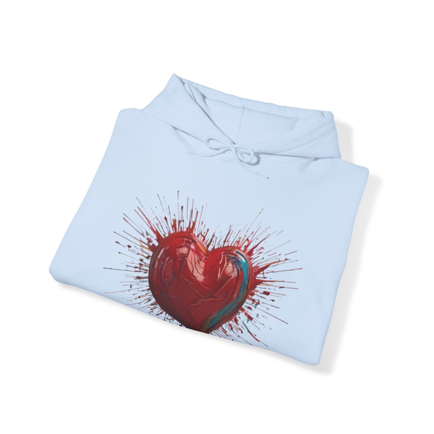 Messy Red Exploding Love Heart - Unisex Hooded Sweatshirt