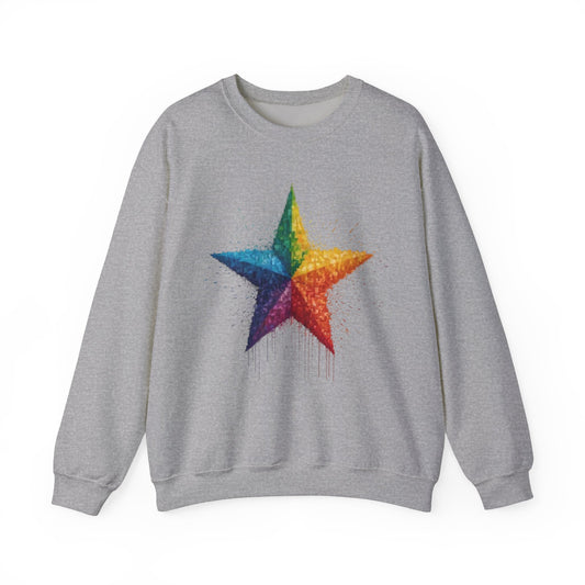 Multicoloured Pixelated Star - Unisex Crewneck Sweatshirt