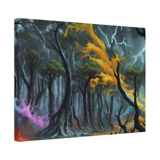 Messy Colourful Bending Trees Artwork - Matte Canvas, Stretched, 0.75"