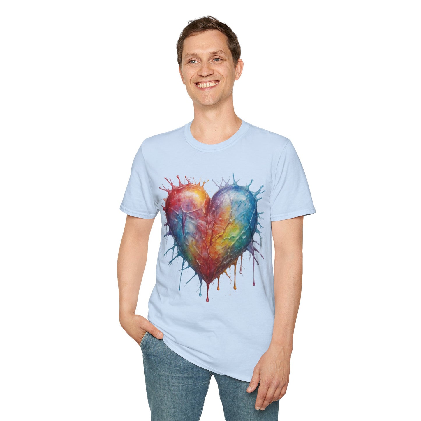 Colourful Messy Frozen Love Heart - Unisex T-Shirt