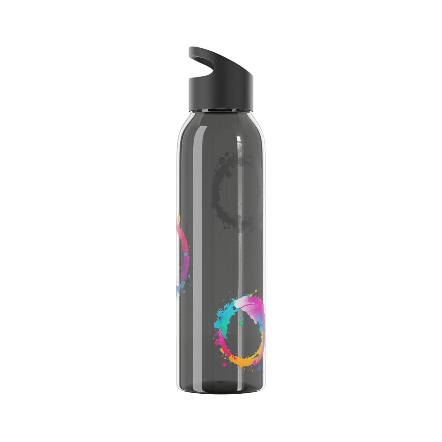 Colourful Circles Paint Art - Sky Water Bottle