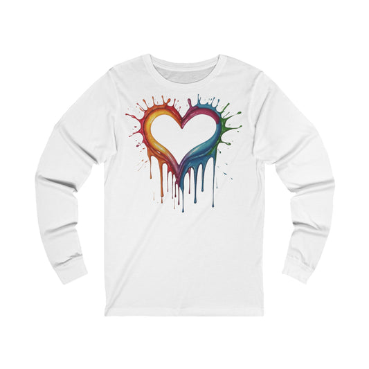 Messy Melting Love Heart - Unisex Long Sleeve T-Shirt