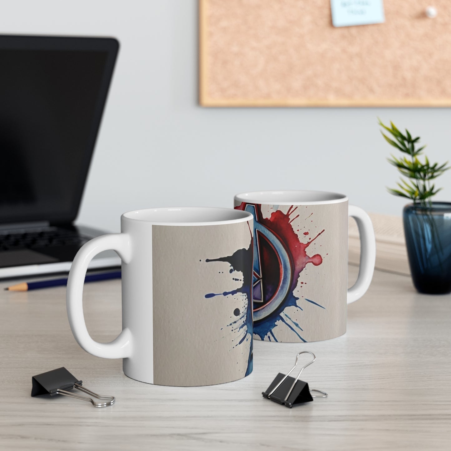 Watercolour Avengers Logo - Ceramic Coffee Mug 11oz