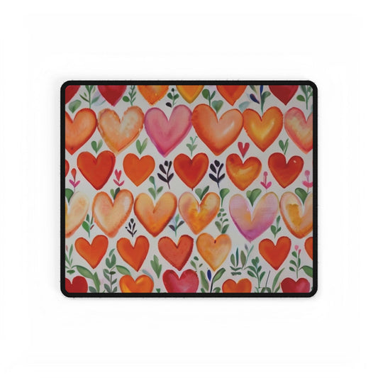 Peachy Love Hearts - Desk Mat