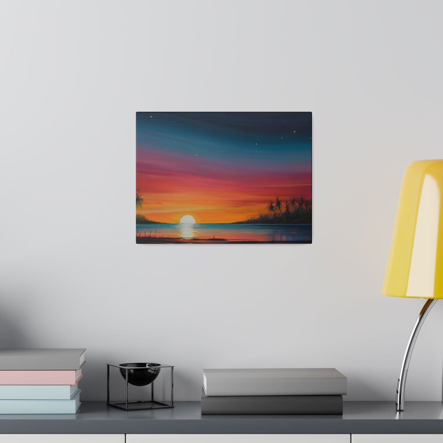 Colourful Sunset Over Lake Canvas - Matte Canvas, Stretched, 0.75"