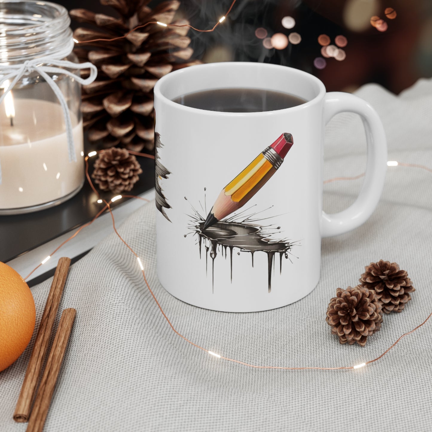 Pencil Art Mug - Ceramic Coffee Mug 11oz