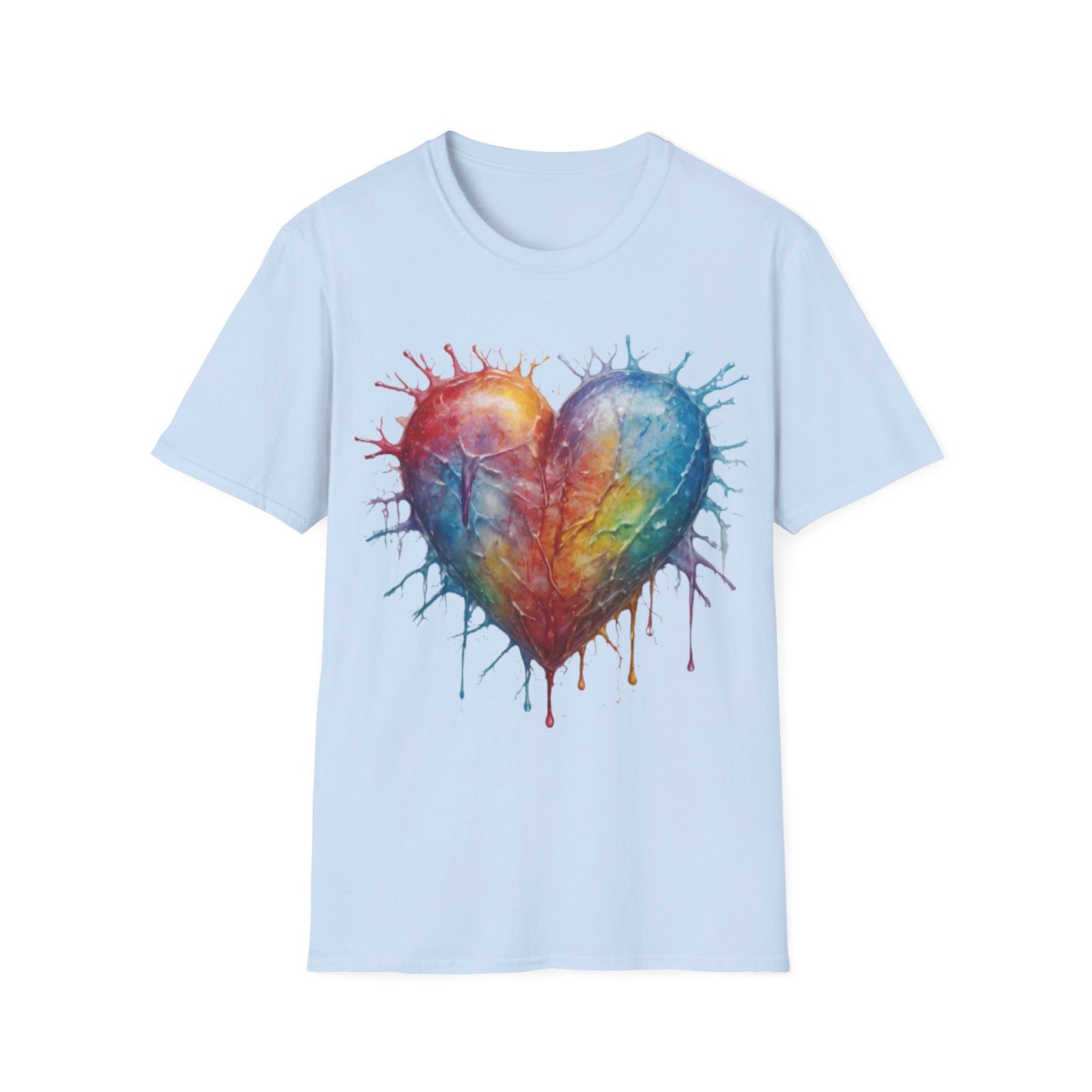 Colourful Messy Frozen Love Heart - Unisex T-Shirt