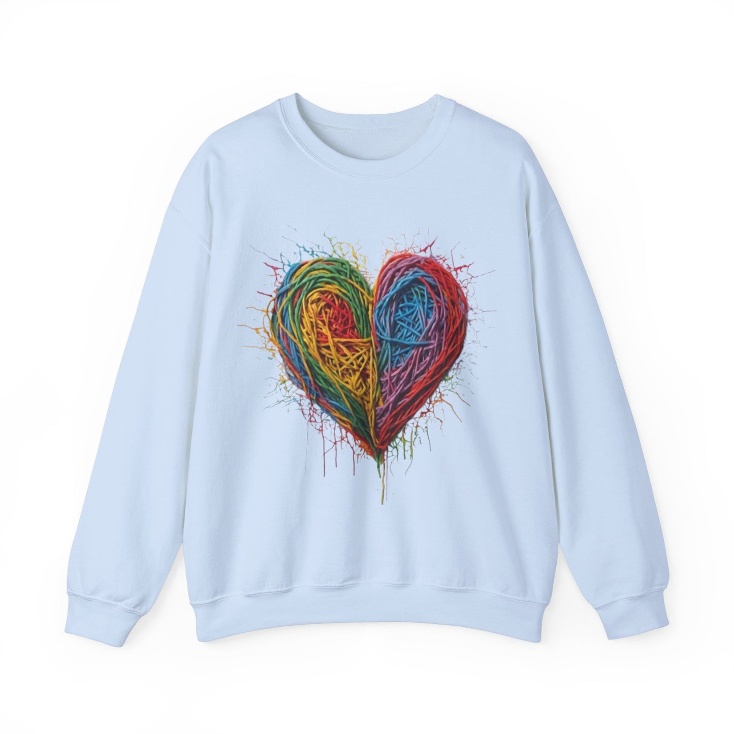 Multicoloured Scoubidou Love Heart - Unisex Crewneck Sweatshirt