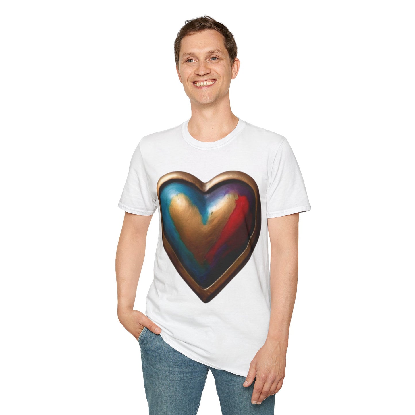 Bronze Colourful Love Heart - Unisex T-Shirt