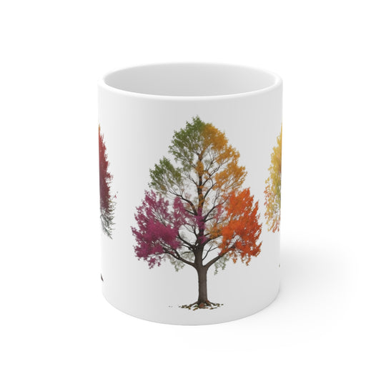 Colourful Trees Mug - Ceramic Coffee Mug 11oz