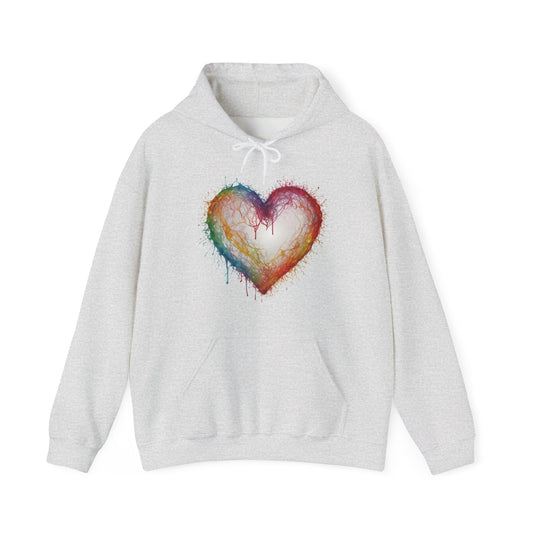 Transparent Colourful Love Heart - Unisex Hooded Sweatshirt