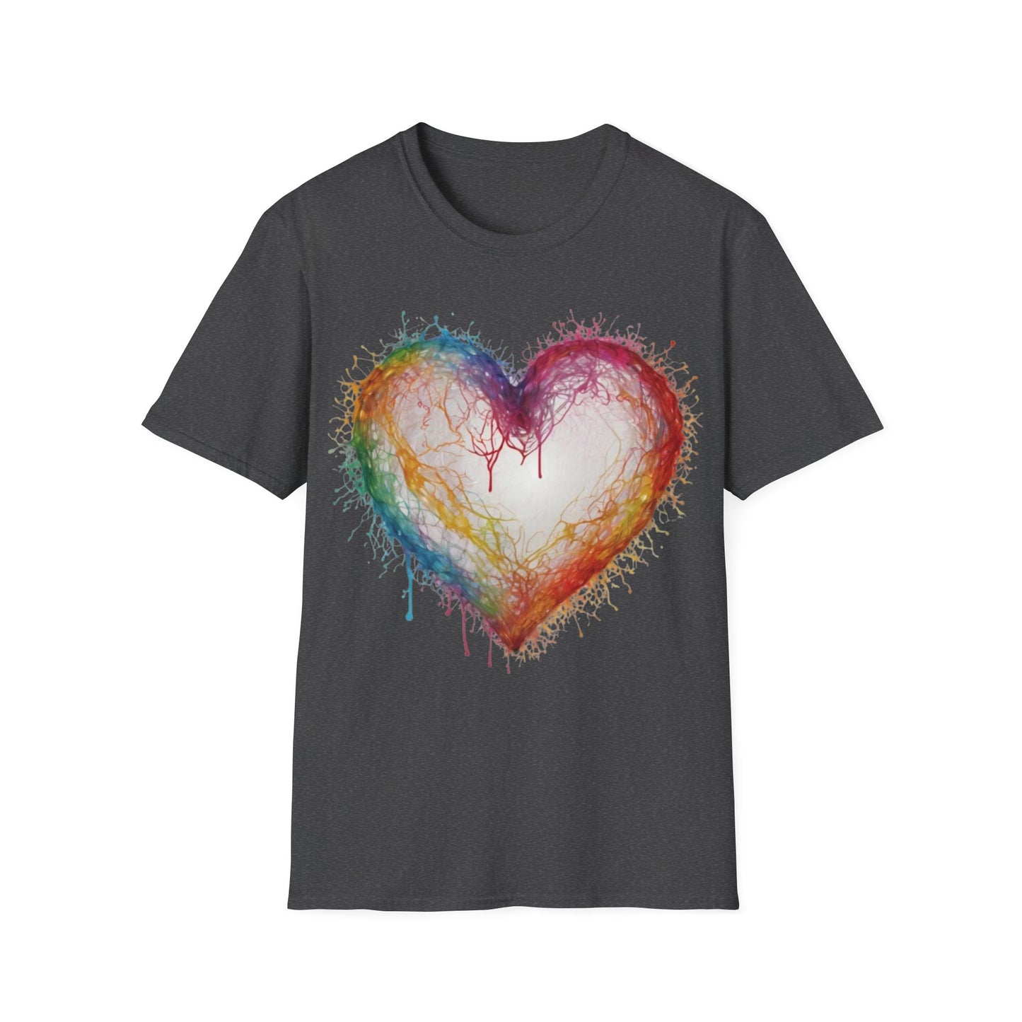 Transparent Colourful Love Heart - Unisex T-Shirt