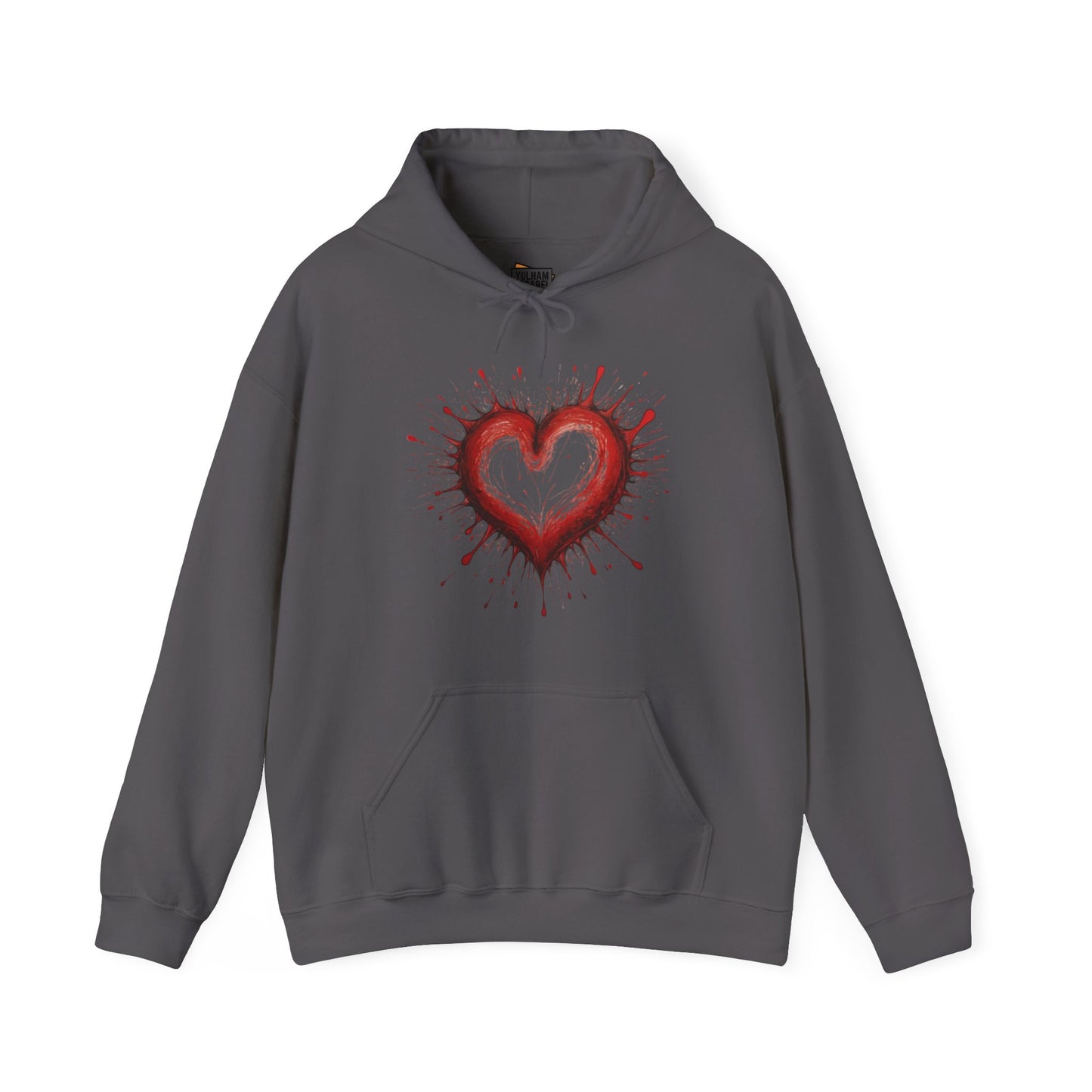 Messy Red Love Heart - Unisex Hooded Sweatshirt