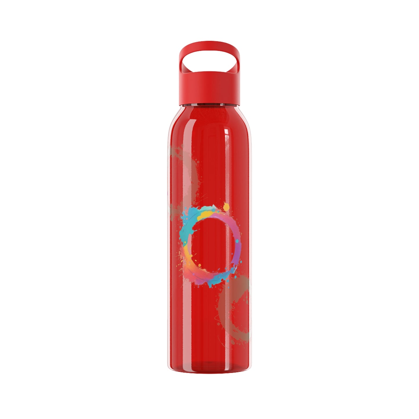 Colourful Circles Paint Art - Sky Water Bottle