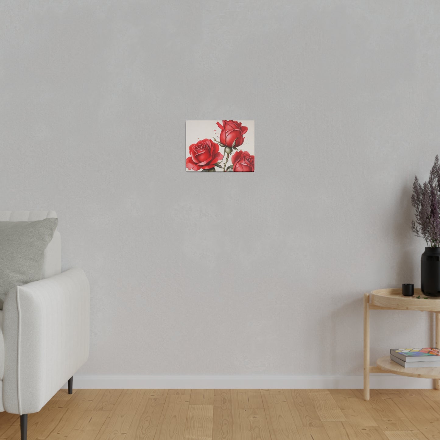Red Rose Trio - Matte Canvas, Stretched, 0.75"