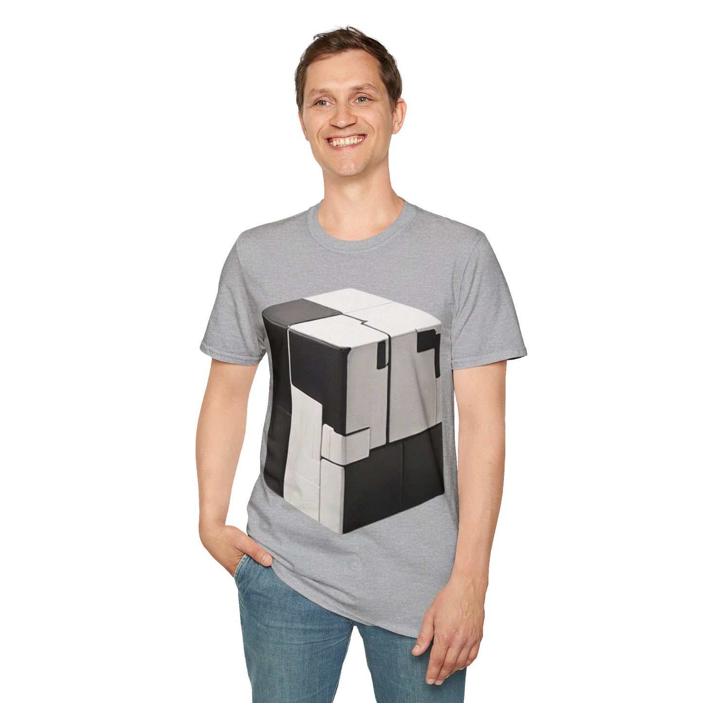 Black and White Cube - Unisex T-Shirt