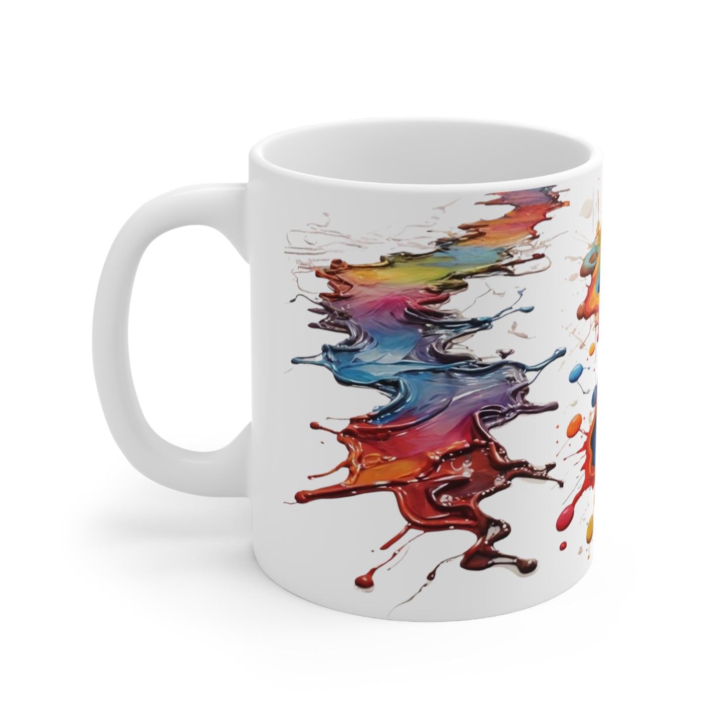 Colourful Messy Puddles Mug - Ceramic Coffee Mug 11oz
