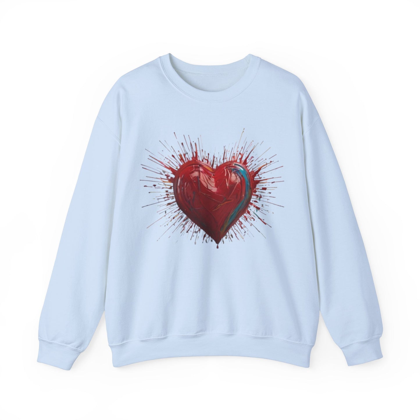 Messy Red Exploding Love Heart - Unisex Crewneck Sweatshirt