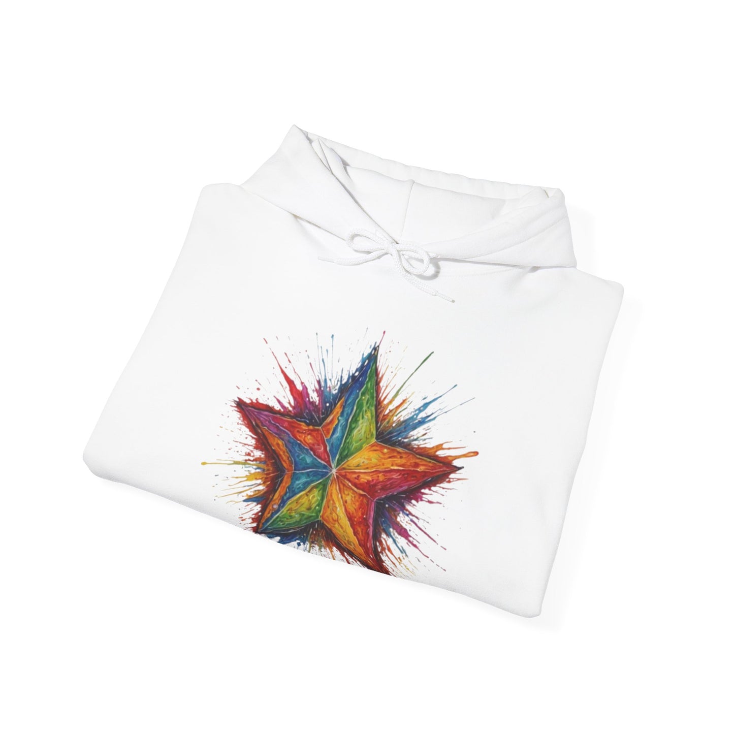 Burning Multicoloured Star - Unisex Hooded Sweatshirt